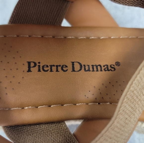 Pierre Dumas | Tan Elastic Strap Platform Sandals Size 8M - Picture 8 of 10